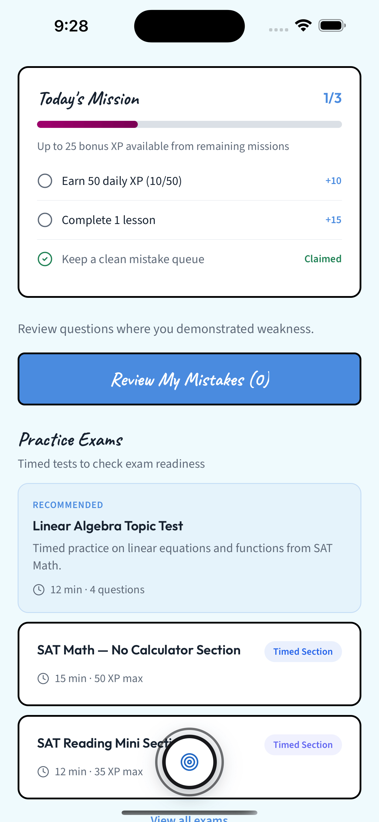 Cima daily missions and practice exams